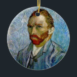 Ornement En Céramique Van Gogh Autoportrait<br><div class="desc">Peinture d'auto-portrait du peintre hollandais post-impressionniste Van Gogh dans les tons bleus</div>