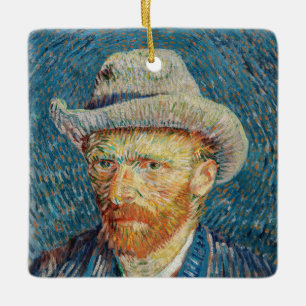Ornement En Céramique Van Gogh - Autoportrait au chapeau de feutre gris