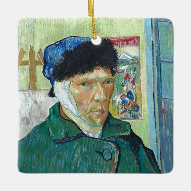 Ornement En Céramique Van Gogh Autoportrait Bandaged Ear Art Peinture (Devant)