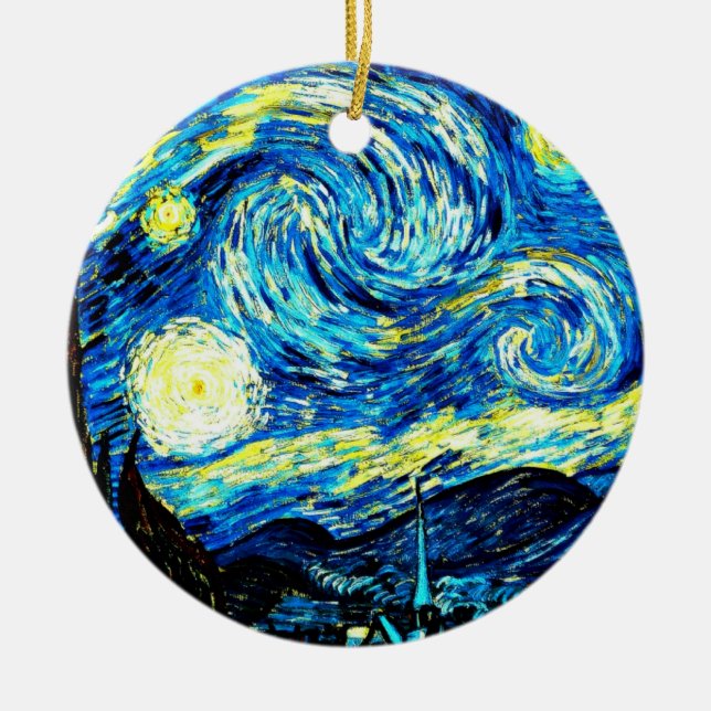 Ornement En Céramique Van Gogh : Nuit étoilée (Devant)