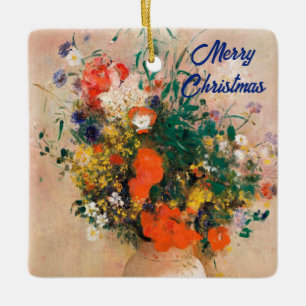 Ornement En Céramique Vase des fleurs de Redon Joyeux Noël