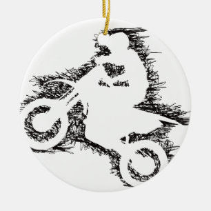 Ornement En Céramique VÉLO de SALETÉ (noir de griffonnage)