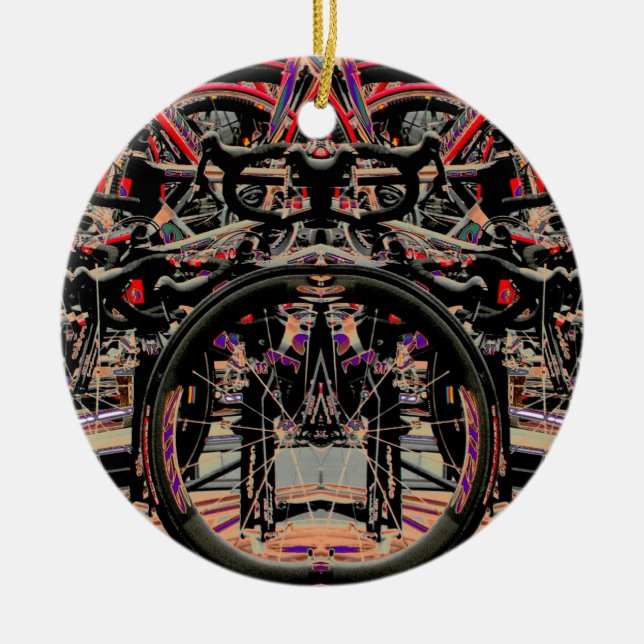 Ornement En Céramique Vélos Abstraits (Devant)