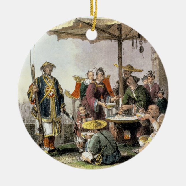 Ornement En Céramique Vendeurs de riz à la station militaire de (Devant)