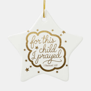 Ornement En Céramique verset biblique de 1 Samuel 1:27