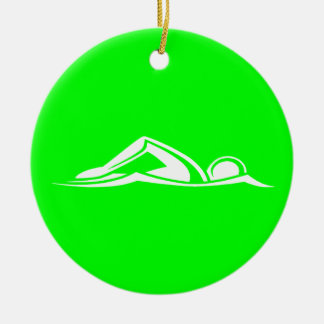 Ornement En Céramique Vert de l'ornement w/Name de logo de bain