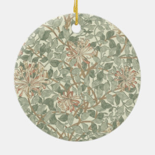 Ornement En Céramique Vert doux Vintage William Morris Honeysuckie
