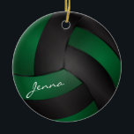 Ornement En Céramique Vert foncé et noir personnalisez le volley-ball<br><div class="desc">Volleyball Sport Joueur ornement de Noël prêt pour vous à personnaliser. Fait un merveilleux cadeau personnalisé pour votre joueur de volley-ball, entraîneur, ventilateur, etc... ⭐ Ce produit est 100% personnalisable. *****Cliquez sur le BOUTON PERSONNALISER pour ajouter, supprimer, déplacer, redimensionner, modifier, tourner, etc... n'importe quel graphique ou texte ou utilisez les...</div>