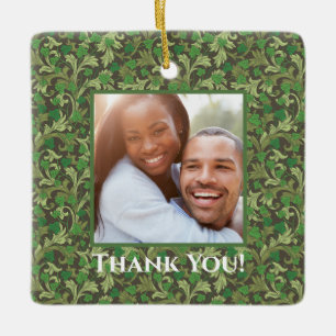 Ornement En Céramique Victorian Vintage Green Ivy Growing Trellis Photo