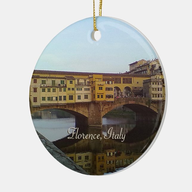Ornement En Céramique Vieux cadeau de Florence Italie de pont de Ponte (Gauche)