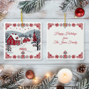 Ornement En Céramique Village scandinave nordique