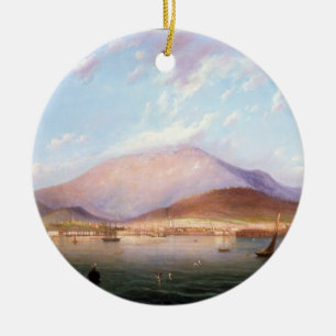 Ornement En Céramique Ville de Hobart avec le bâti Wellington, Tasmanie