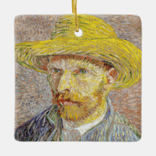 Ornement En Céramique Vincent van Gogh - Autoportrait au chapeau de pail
