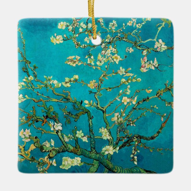 Ornement En Céramique Vincent Van Gogh Blossoming Almond Tree Floral Art (Devant)
