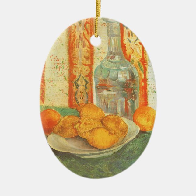 Ornement En Céramique Vincent van Gogh - Carafe et citrons sur une assie (Devant)