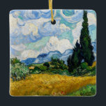Ornement En Céramique Vincent Van Gogh - Champ de blé avec cyprès<br><div class="desc">Champ de blé avec Cyprès / Champ de ble avec cypres - Vincent Van Gogh,  juillet 1889</div>