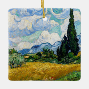 Ornement En Céramique Vincent Van Gogh - Champ de blé avec cyprès