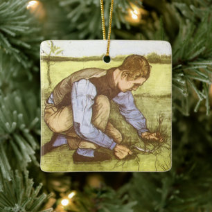 Ornement En Céramique Vincent van Gogh - Garçon coupant de l'herbe à la 