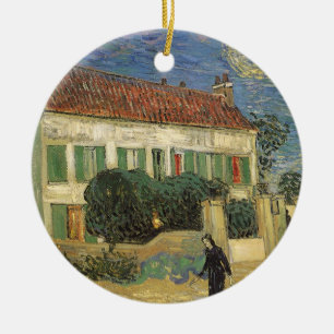 Ornement En Céramique Vincent van Gogh - La maison blanche la nuit