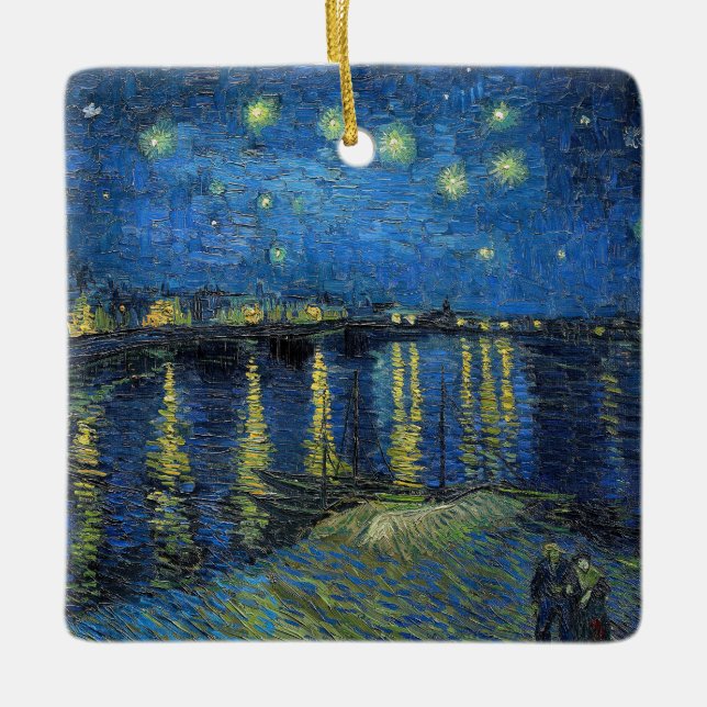 Ornement En Céramique Vincent van Gogh - Nuit étoilée sur le Rhône (Devant)