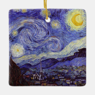 Ornement En Céramique Vincent Van Gogh Starry Nuit Vintage Art