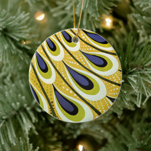 Ornement En Céramique Vintage Art Nouveau, Macmillan's Peacock Feather