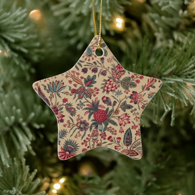 Ornement En Céramique Vintage Broderie Antique Florale Ameublement (Arbre)