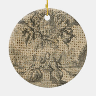 Ornement En Céramique vintage burlap religieux paradis victorien ange