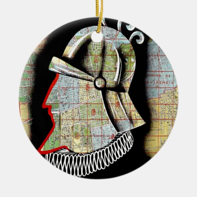 Ornement En Céramique Vintage Chili Santiago Voyage (Devant)