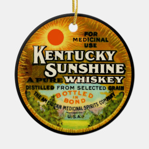 Ornement En Céramique Vintage Étiquette Whiskey Kentucky
