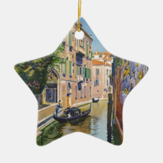 Ornement En Céramique Vintage Grand Canal Gondolas Venise Italie Voyage
