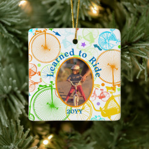 Ornement En Céramique Vintage moderne Vélo couleur brillante Motif néon