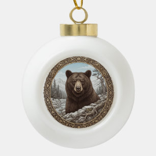 Ornement en céramique vintage Ours de la force sau