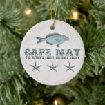 Ornement En Céramique Vintage personnalisé Cape May Seashore Beach<br><div class="desc">L'ornement de Noël de la nation NJ NJ du Cap May,  un Vintage victorien personnalisé. ~</div>