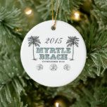 Ornement En Céramique Vintage personnalisé Myrtle Beach Caroline du Sud<br><div class="desc">Personnalisé Vintage Victorian Myrtle Beach South Carolina Créé 1938 Noël Ornament. *</div>