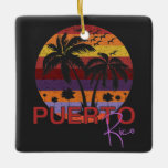 Ornement En Céramique Vintage Porto Rico Summer Beach<br><div class="desc">Design Vintage Extraordinaire Porto Rico pour les amateurs de plage en été.</div>