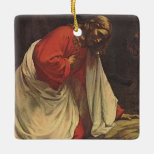 Ornement En Céramique Vintage Religion Jésus-Christ Jardin de Gethsémani