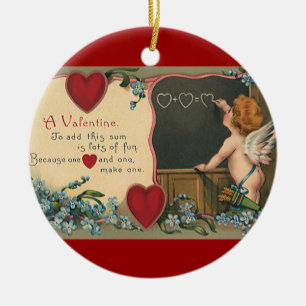 Ornement En Céramique Vintage Saint Valentin, Cherub Enseignant