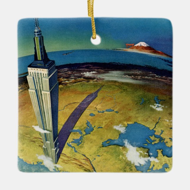 Ornement En Céramique Vintage Travel New York City Empire State Building (Devant)