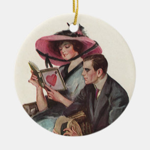 Ornement En Céramique Vintage Victorien Saint Valentin Amour et Romance