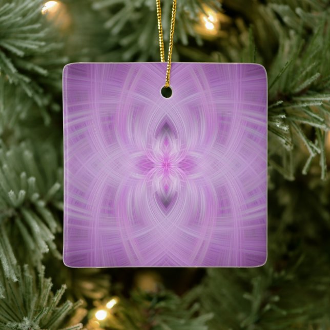 Ornement En Céramique VIOLET - Art fractal - (Arbre)