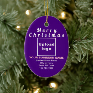 Ornement en céramique violet de Noël d'affaires