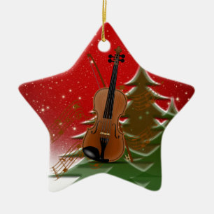 Ornement En Céramique Violon à Noël