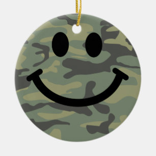 Ornement En Céramique Visage de camo vert