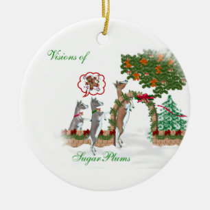 Ornement En Céramique Visions de SugarPlums Chèvre Noël