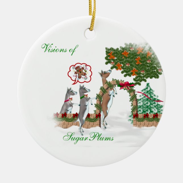Ornement En Céramique Visions de SugarPlums Chèvre Noël (Devant)