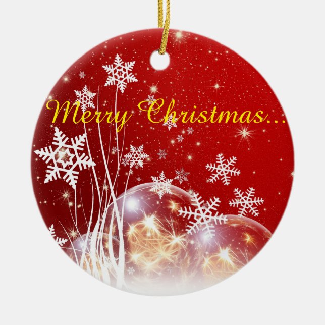 Ornement En Céramique voeux de Noël (Devant)