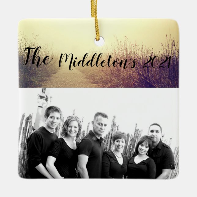 Ornement En Céramique Voie de promenade personnalisée XMAS (Devant)