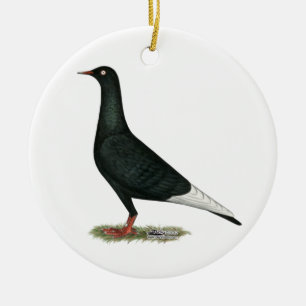 Ornement En Céramique Vol vol Pigeon noir