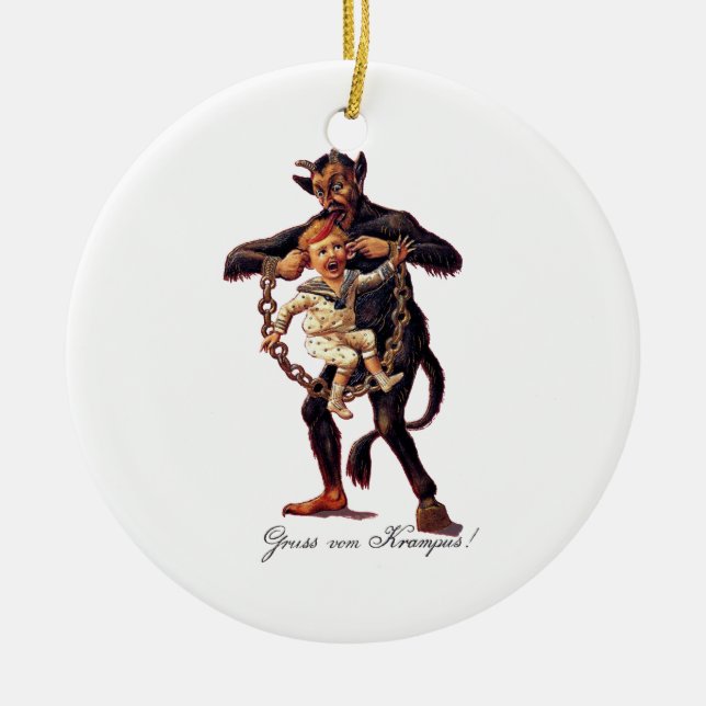 Ornement En Céramique Vom de Gruss (salutations de) Krampus (Devant)